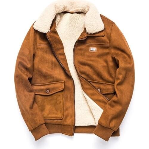 Fashion Thicken Winter Fleece Jacket Coat Men Turn-down Collar Velvet Jacket Men Fur Collar Mens Warm Coat Parkas