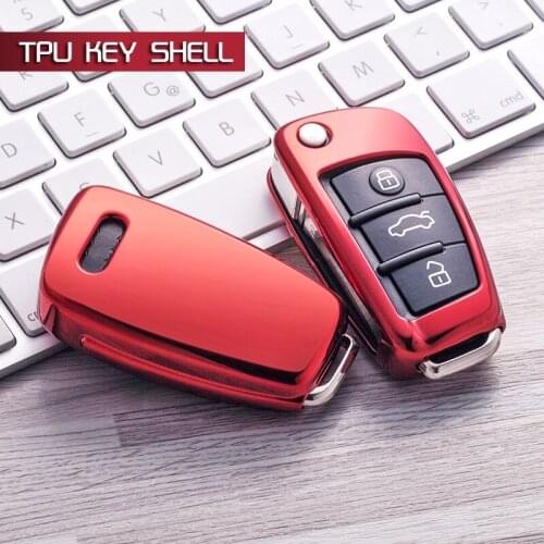 Red Soft Protective key Case Shell Cover for Audi A1 A3 A4 S3 S4 Q3 Q5 Q7