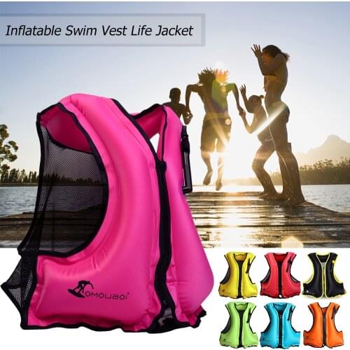 Adult Inflatable Swim Life Vest Jacket Snorkeling Floating Device Swimming Drifting Surfing Survival Water Sports Life Saving