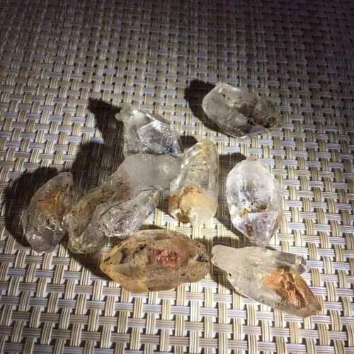 Natural Herkimer Diamond stones and minerals reiki healing crystal fluorescent petroleum gemstone