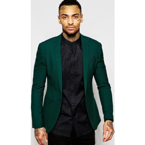 2017 Latest Coat Pant Design Dark Green Men Suit Slim Fit Blazer 2 Piece Tuxedo Custom Prom Party Suits Masculino Jacket+Pant