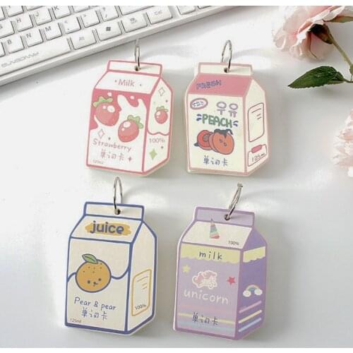 New Arrival 100 Sheets Milk Juice Graffiti Blank Memo Planner English Words Vacabulary Pocket Notepad Message Paper Stationey