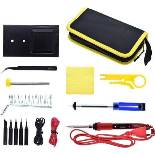 Soldering iron kit adjustable temperature 220V 80W LCD solder welding tools Ceramic heater soldering tips Desoldering Pump