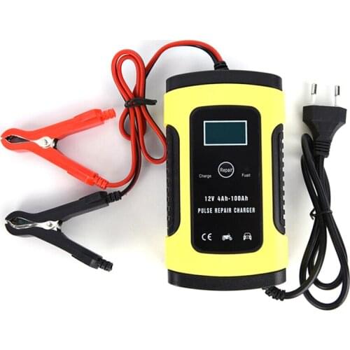 Full Automatic Intelligent Car Battery ChargerDry Lead Acid Digital LCD Display Fast Power Charging Wet