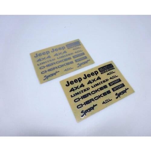 Rc Car Logo Stickers Decal For 1/10 AXIAL SCX10 ii JEEP CHEROKEE 90046 4.0L Limited 4X4 Sport Rock Crawler RC Car Toys Truck