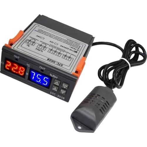 Temperature and Humidity Controller - Pre-Wired Dual Stage Thermostat adn Humidistat for Mushroom Greenhouse Reptile