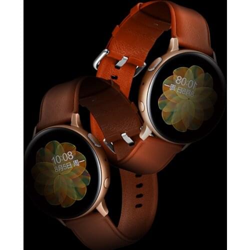 Office Genuine Leather Band Strap For Samsung Galaxy Active 1 2 40mm 44mm watch strap galaxy watch 3 41mm huawei GT watchbands