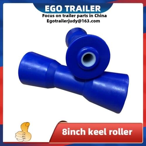 EgoTrailer 1pc Boat Trailer Keel Roller 8" Blue Hard Plastic PE 200mm Self Centering trailer accessories parts