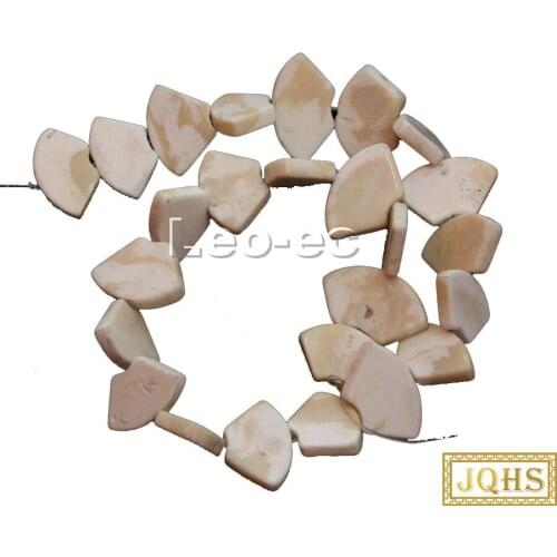 37mm white fan-shaped coral coral Loose Strand beads For Jewelry Making DIY 17" v1816