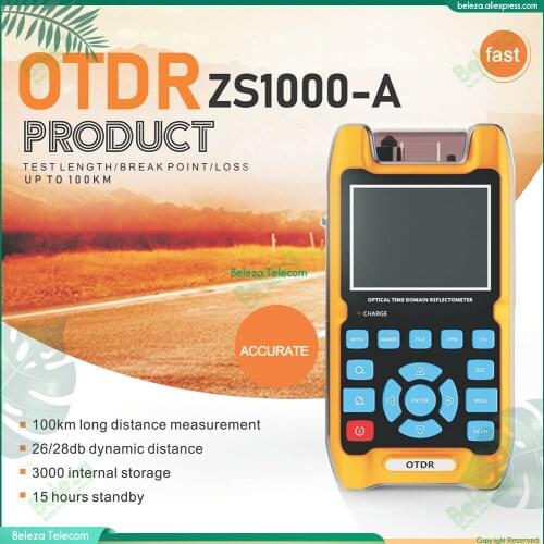 SignalFire ZS1000-A OTDR 100KM + VFL 5KM Optical Time Domain Reflectometer 1mW 100km 32dB/30dB 1310mm / 1550mm Box packed