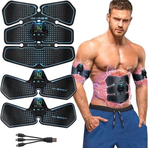 Abdominal Muscle Stimulator Trainer EMS Abs Fitness Equipment Training Gear Muscles Electrostimulator Toner Exercise At Home Gym