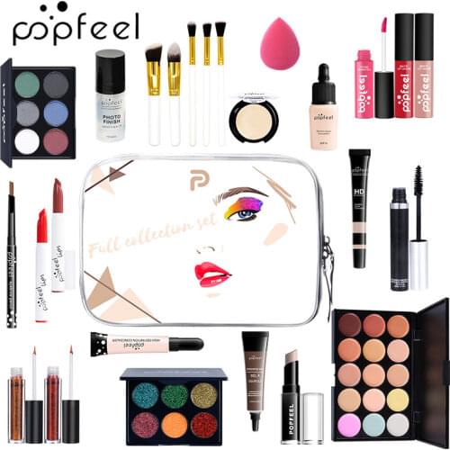 ALL IN ONE Full Professional Makeup Kit Glitter Eyeshadow Eyebrow Lipgstick Mascara Concealer For Girl makeup set for beginner