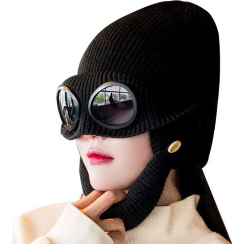 Full Face Cover Mask Knit Hat Army Tactical Winter Ski Cycling Mask Beanie Scarf Warm Face Masks Aviator Glasses Ear Protection