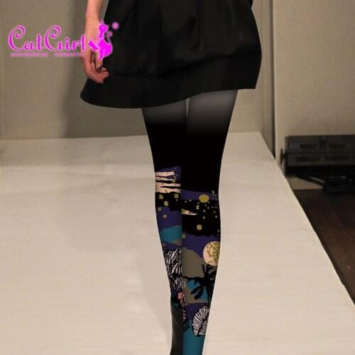 Womens creative pantyhose printed pattern stockings