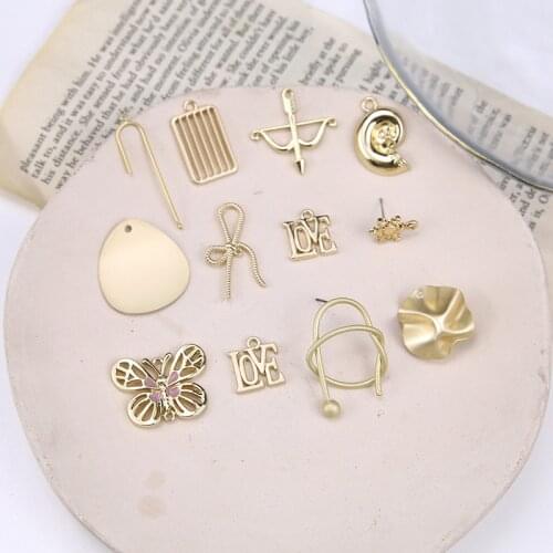 6pcs korean style women Earrings Butterfly Love Letters Bow And Arrow Irregular Pendant Statement Earrings Jewelry Accessories