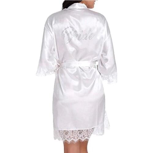 LP004 Wedding Bride Bridesmaid Floral Robe Satin Rayon Bathrobe Nightgown For Women Kimono Sleepwear Flower Plus Size