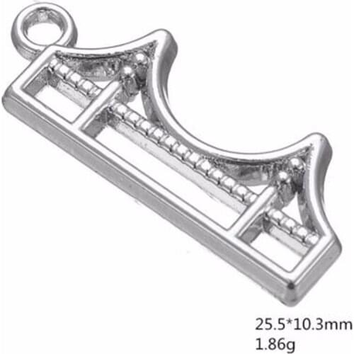 Gold & Antique Silver Color London Tower Bridge Golden Gate Bridge Pendant Charm
