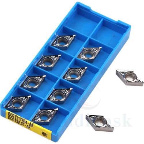 10PCS DCGT11T302-AK H01 DCGT11T304-AK H01 DCGT11T308-AK H01 CNC Lathe Tools Milling CNC Carbide Inserts for processing aluminu