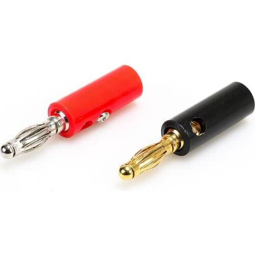 10 pcs Gold Plated/Nickel Plated 4mm Banana Plug For Speaker Wire Red Black Audio Speaker Cable Wiring Post Banana Connector