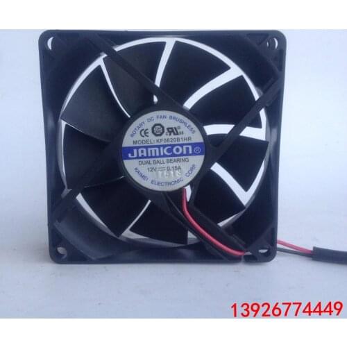 Jamicon KF0820B1HR DC 12V 0.15A 80x80x20mm 2-Wire Server Cooling Fan