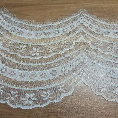 2yards DIY Net Lace Fabric White New Non-Stretch Mesh Lace Sewing Wedding Decoration Dress lace Sexy Underwear Lace 15cm wide