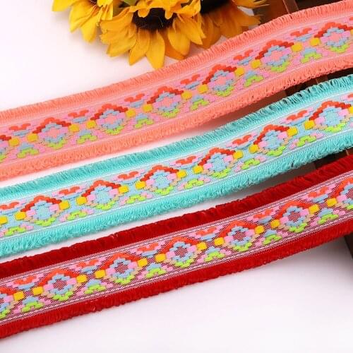 2 yards New 4.5cm color Bilateral Row Tassel Ribbon High-quality Polyester Handwork Clothing Accessories Lace