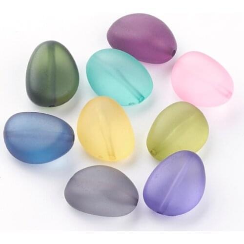 20pcs Mixed Color Frosted Transparent Acrylic Drop Beads for jewelry making DIY Bracelet Necklace Crafts