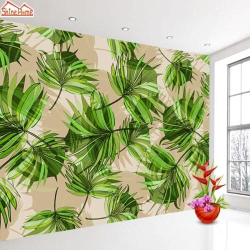 Custom 3D Mural Wallpaper Tropical Rainforest Banana Leaf Photo Background Wall Murals Non-woven Wallpapers for Living Room Roll