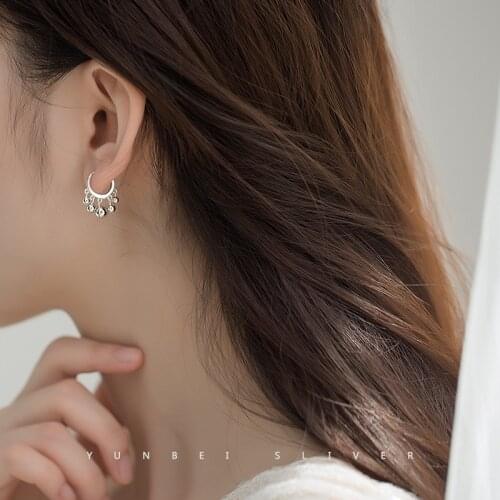 925 pure silver earrings with tassel feminine temperament fashion earrings Korean small drop earrings for wedding party