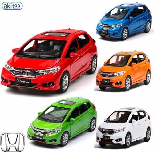 Akitoo Honda Fit Small Cannon Model Toy Sound and Light Pullback Car Toy Model gift #2412