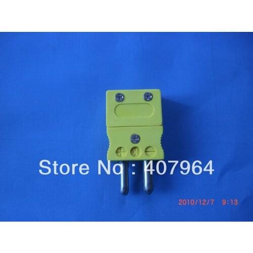 Big KC type Male Thermocouple Connector with Yellow Color Round Hollow Pin China Post Free Shipping