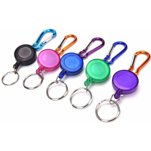 Id Card Key Chain Office Cord Reel Lanyard Clip Key Ring Retract Pull Name Tag Recoil Badge Belt Rope Holder Keyring Keychain