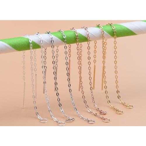 S925 sterling silver earring jewelry accessories cross chain ear line handmade DIY material earring accessories