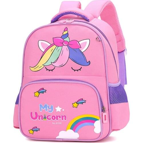 Children School Backpack 3D Cartoon Rainbow Unicorn Design for Toddler Kids Backpack Girls Kindergarten Waterproof Travel Bags