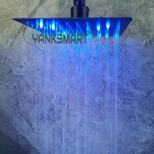 Orb Bathroom Shower Head 8" 12"chuveiro De Led Rainfall Three Color Changes According To Water Temperature From Cold To Hot