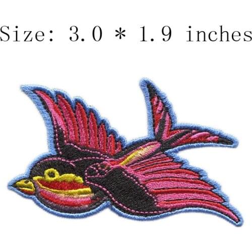 Flying fird 3.0"wide embroidery patch for manualidades/cross stitch/roupa de unicornio