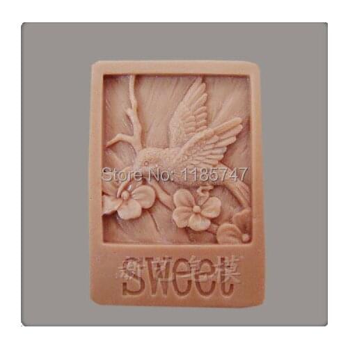 Sweet magpie on plum blossom soap mold chocolate mold handmade silicone mold