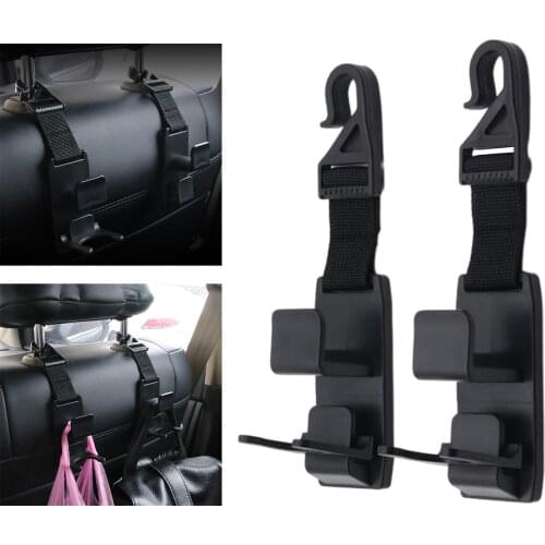 Car Headrest Hook, Car SUV Back Seat Headrest Hanger Storage Hooks - Purse Handbag Grocery Bag Kids Toy Holder (2 Pack)