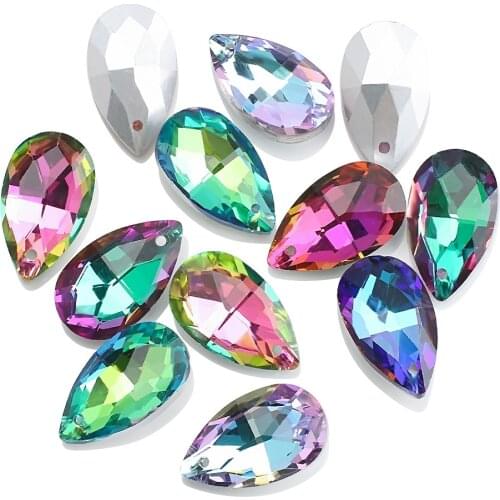 Water Drop Electroplating Phantom Color Single Hole Double-sided Mesh Color Diy Jewelry Accessories Bracelet Beaded Material