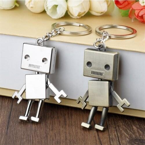 Creative Trinket Robot Keychain Antique Bronze Metal Jewelry Keyrings Women Mne Kids Birthday Gift llavero