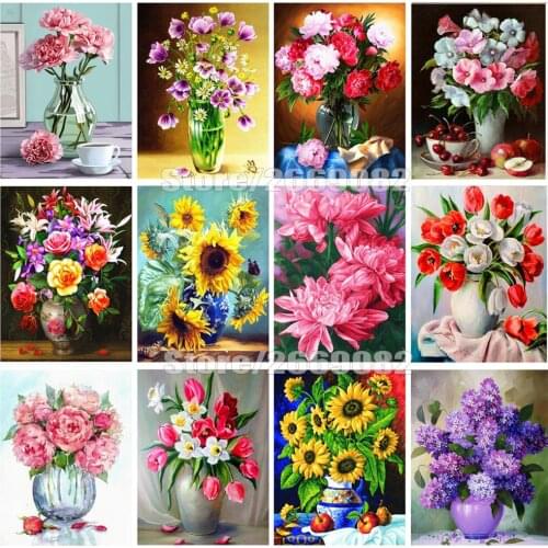 DIY Diamond Embroidery Diamond Painting Diamond Mosaic Embroidery With Home Decoration cross stitch Purple Lilac Flower TT1275