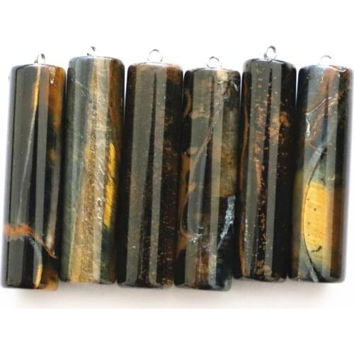 Natural Stone Tiger Eye Pendant Leather Chain Necklace Fashion Charm Healing Crystals Stones Jewelry Chakra Pendant