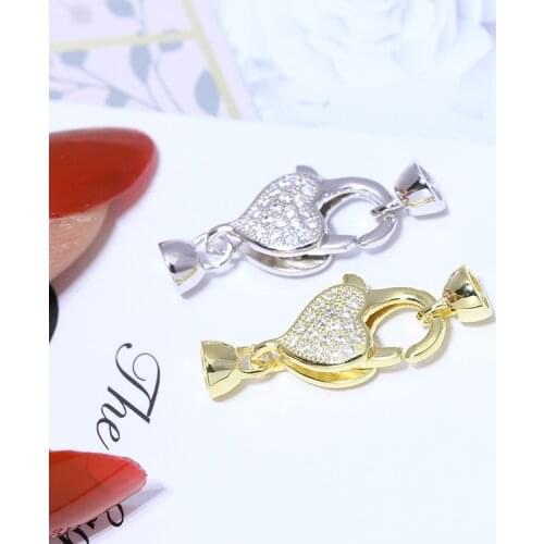 NEW Heart Design 925 Sterling Silver Wholesale Necklace Bracelet Clasps and Hooks Jewelry Accessory Parts Settings, 3pcs/lot