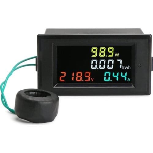 New 100A Voltage Current LCD Display Panel Digital Voltmeter Ammeter AC 80-300V Volt Amp Meter with Current Transformer CT