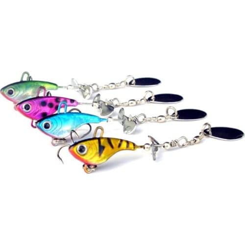 New Arrival 1PCS 12g Metal VIB Fishing Lure Spinner Long Shot Sinking Rotating Spoon Pin Crankbait Sequins Baits Fishing Tackle