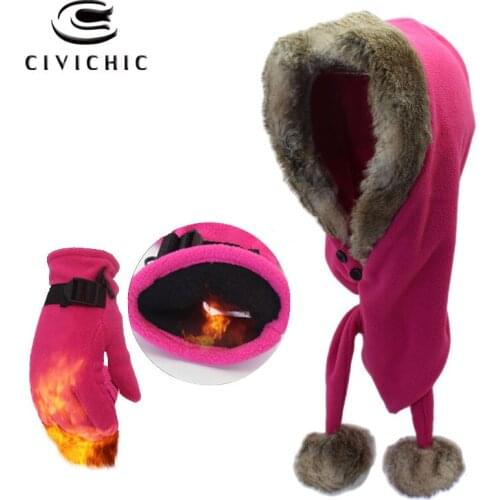 Chic Men Fleece Scarf Hat Gloves 3 Piece Set Women Lovely Neck Warmer Rabbit Fur Blend Warm Cap Winter Warm Velvet Mittens SH119