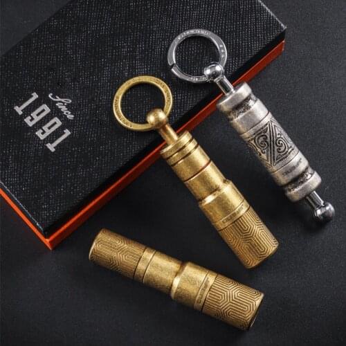 Cigar Punch Vintage Bronze Cigar Cutter Puncher Drill Hole Function Key Pendant Stainless Steel Pocket Smoke Cigars Accessories