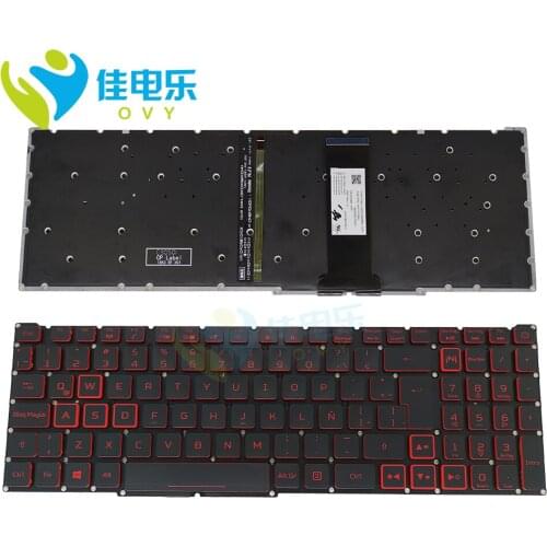 OVY LA Replacement keyboards for Acer Nitro 5 AN515 54 78P1 77Y5 AN515-54-7496 Latin SP black Backlight keyboards Red keys Sale