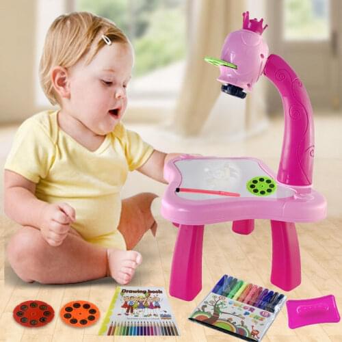 Led Projector Art Drawing Table Toys Kids Painting Board Desk Arts Crafts Educational Learning Paint Tools Toy For Children‘s