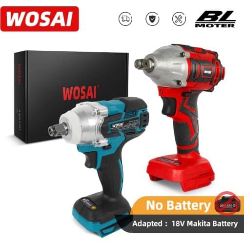 WOSAI Brushless Electric Impact Wrench Rechargeable 1/2 inch Cordless Wrench Power Tools Compatible for Makita 18V Battery